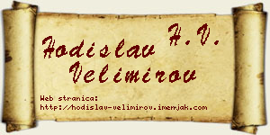 Hodislav Velimirov vizit kartica